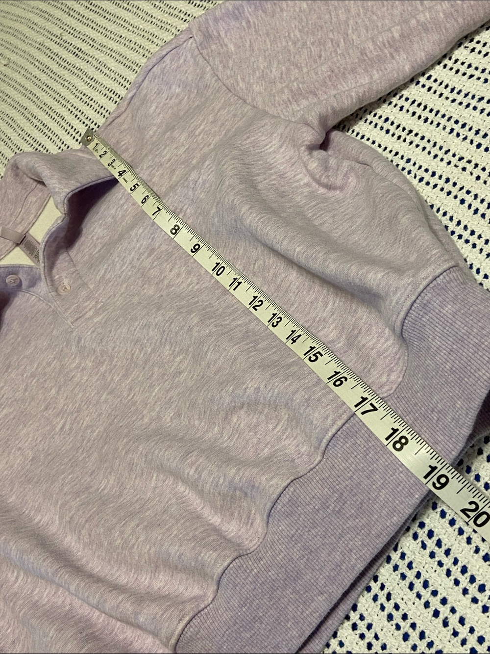 SKIMS Cotton Fleece Polo Sweatshirt in the colorway Purple Heather Workout XS - Picture 10 of 11